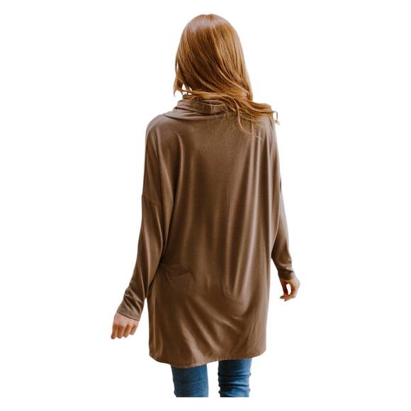 NEW ZENANA comfort first hi-low top in brown - Picture 3 of 3